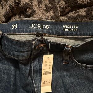 J.CREW wide leg denim trouser nwt sz 33